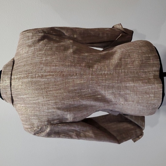 Lafayette 148 new york tan blazer with a touch of gold - Picture 4 of 6